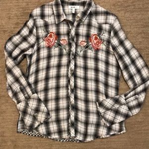 William Rast Distressed Women’s Button Down Shirt - Size Large